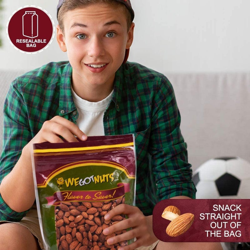We Got Nuts® Roasted Unsalted Almonds - Packed Fresh in Resealable Bag (32oz - 2 Pound Bag - Image 5